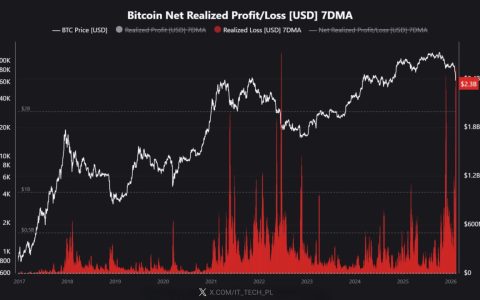 分析师：比特币（BTC）遭遇自2021年以来最大崩盘，录得23亿美元损失，投降潮仍在继续
