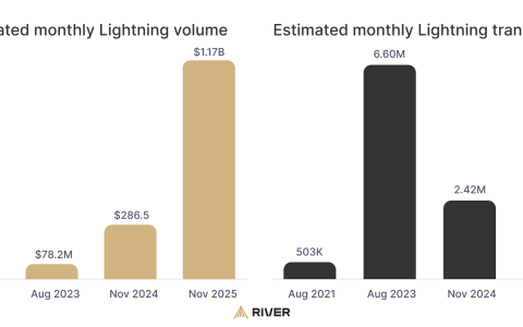 据报道，比特币（BTC）闪电网络月交易量突破10亿美元