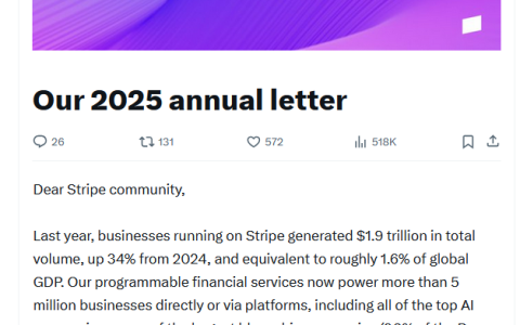 Stripe 表示：区块链可能需要每秒 10 亿笔交易才能支撑起 AI 代理的未来