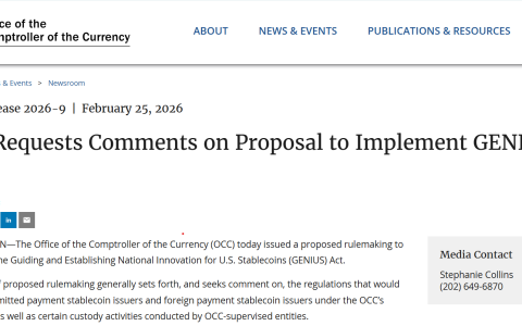 OCC提案欲解决稳定币收益争议，为CLARITY法案扫清障碍