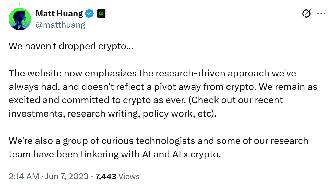 《华尔街日报》:加密风投Paradigm设立15亿美元新基金,进军AI与机器人领域