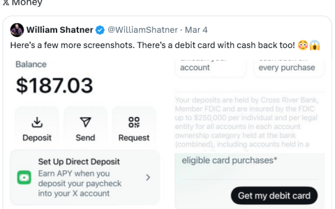 “星际迷航”舰长柯克展示X Money，限量版内测已上线