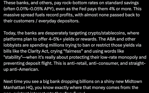 特朗普之子在稳定币收益之争中呼应总统反银行立场