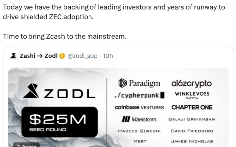 Zcash开发团队在与ECC分道扬镳数月后获主流VC 2500万美元融资