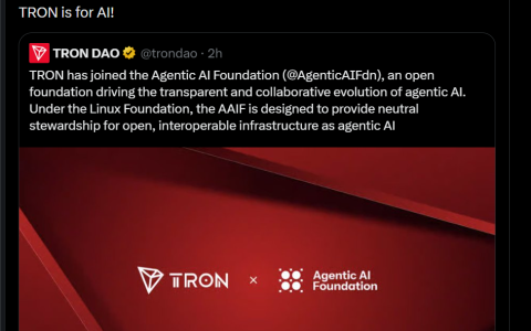 Tron 加入 Agentic AI Foundation，创始人称看好 AI 未来