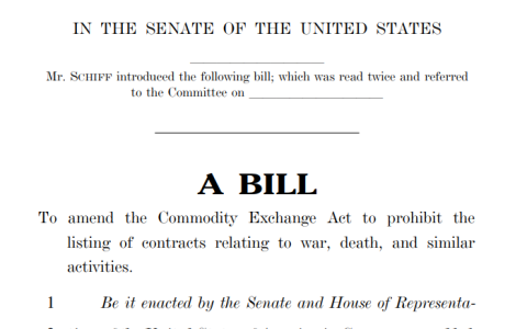 美国参议院法案瞄准战争与暗杀类预测市场