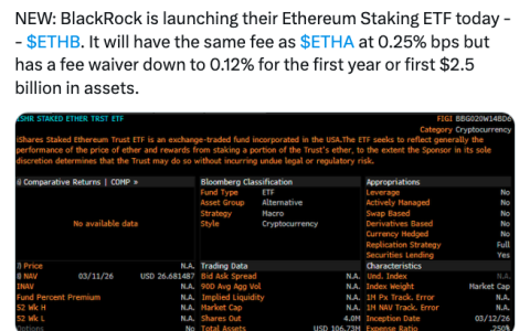 贝莱德推出以太坊质押ETF：兼具ETH现货敞口与收益
