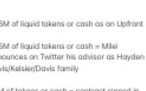 据报道，法证分析发现一份与米莱推广 Libra 相关的 500万美元交易草案