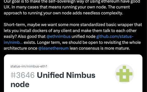 Vitalik Buterin 推动以太坊（ETH）节点软件简化更新