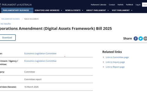 澳大利亚参议院委员会支持新的加密货币平台许可法案