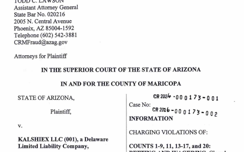 亚利桑那州总检察长对Kalshi提起“非法赌博”指控