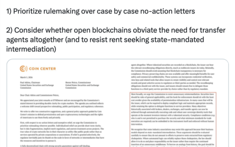 Coin Center 敦促 SEC 优先制定规则而非发布不行动函