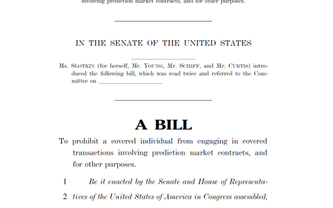 立法者推动另一项法案以遏制预测市场内幕交易