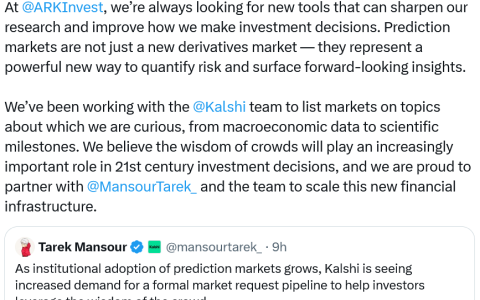 Cathie Wood旗下ARK利用Kalshi数据辅助投资决策