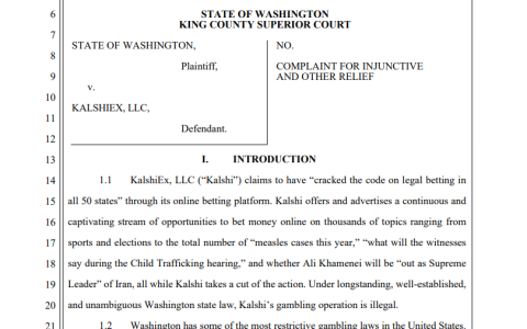 Kalshi的法律困境因华盛顿州博彩诉讼而加剧