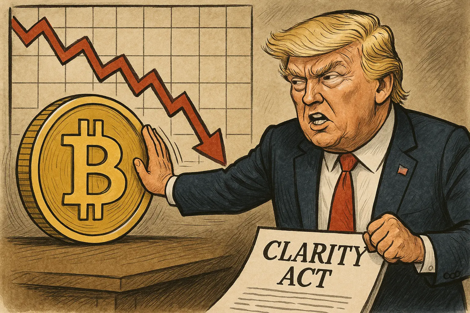 比特币下探 7.7 万美元，特朗普获利受阻《CLARITY 法案》立法进程