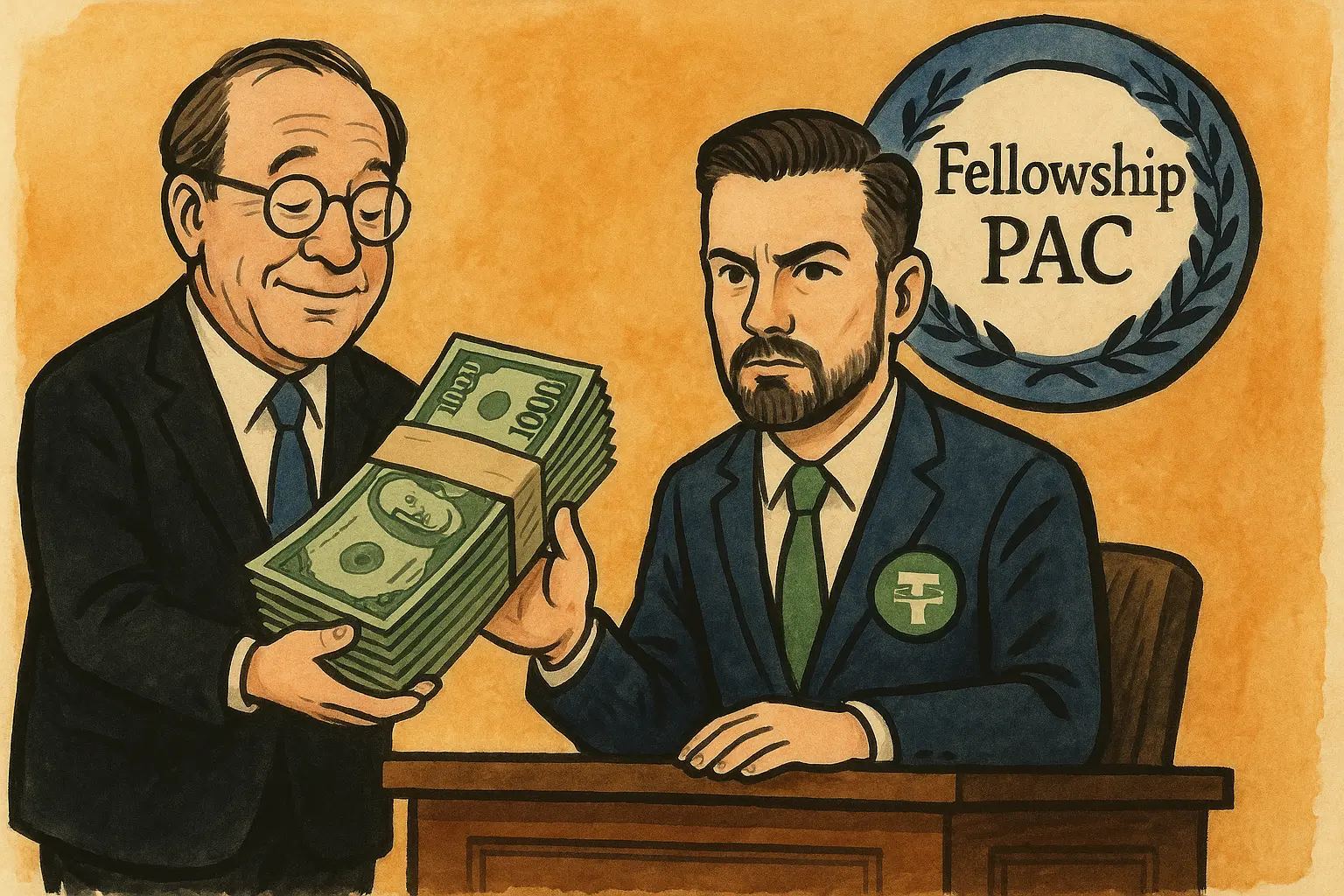 Fellowship PAC 获 Cantor Fitzgerald 1000 万，Tether 高管任主席