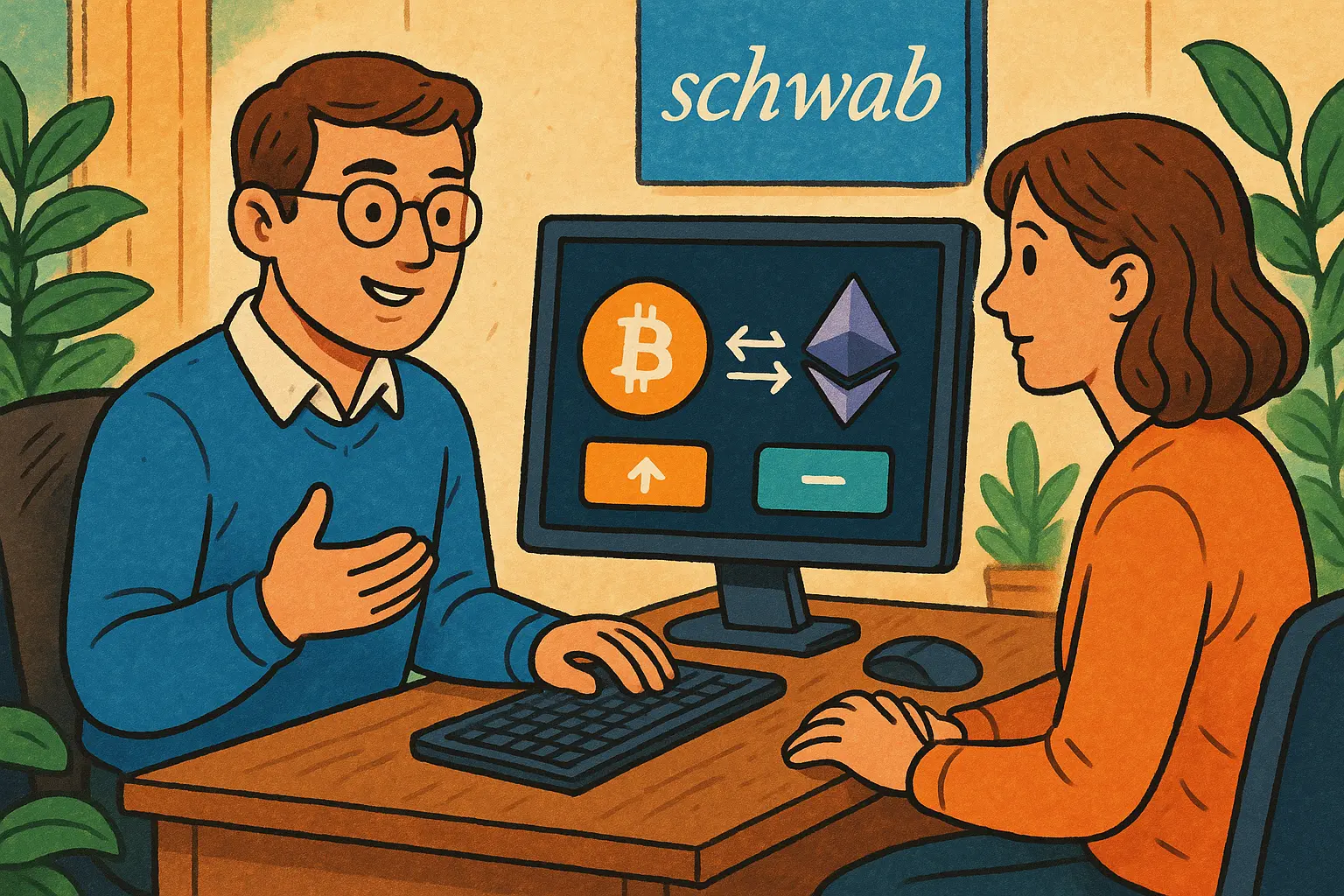 嘉信理财：将向零售客户提供比特币、以太坊现货交易