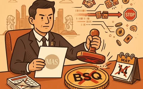 新加坡金管局撤销 BSQ 数字支付牌照，5 月 14 日起生效