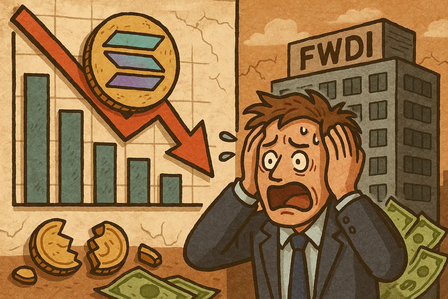 全球最大 Solana 庫存公司 FWDI 虧損超过 10 亿美元，股价跌幅达 90%