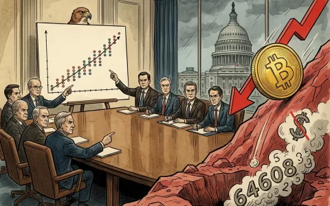 沃什 FOMC 首秀！点阵图九人预期加息，比特幣跌至 64608 美元