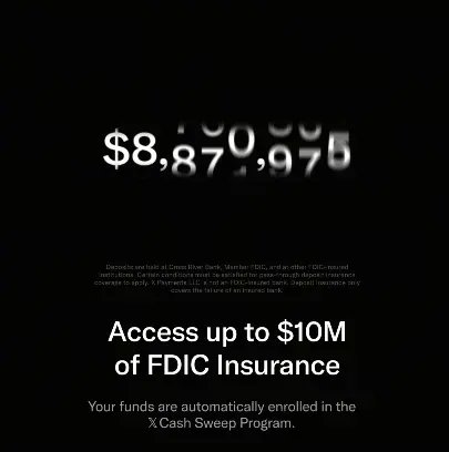 X Cash Sweep Program FDIC保險