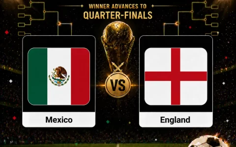 世界杯 16 强墨西哥 vs 英格兰：预测市场押注概率仅差10%，您更看好谁？