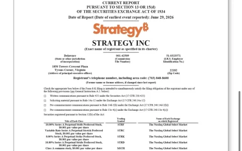 Strategy 出售 3588 枚比特币套现 2.16 亿，支付 STRC 优先股股息