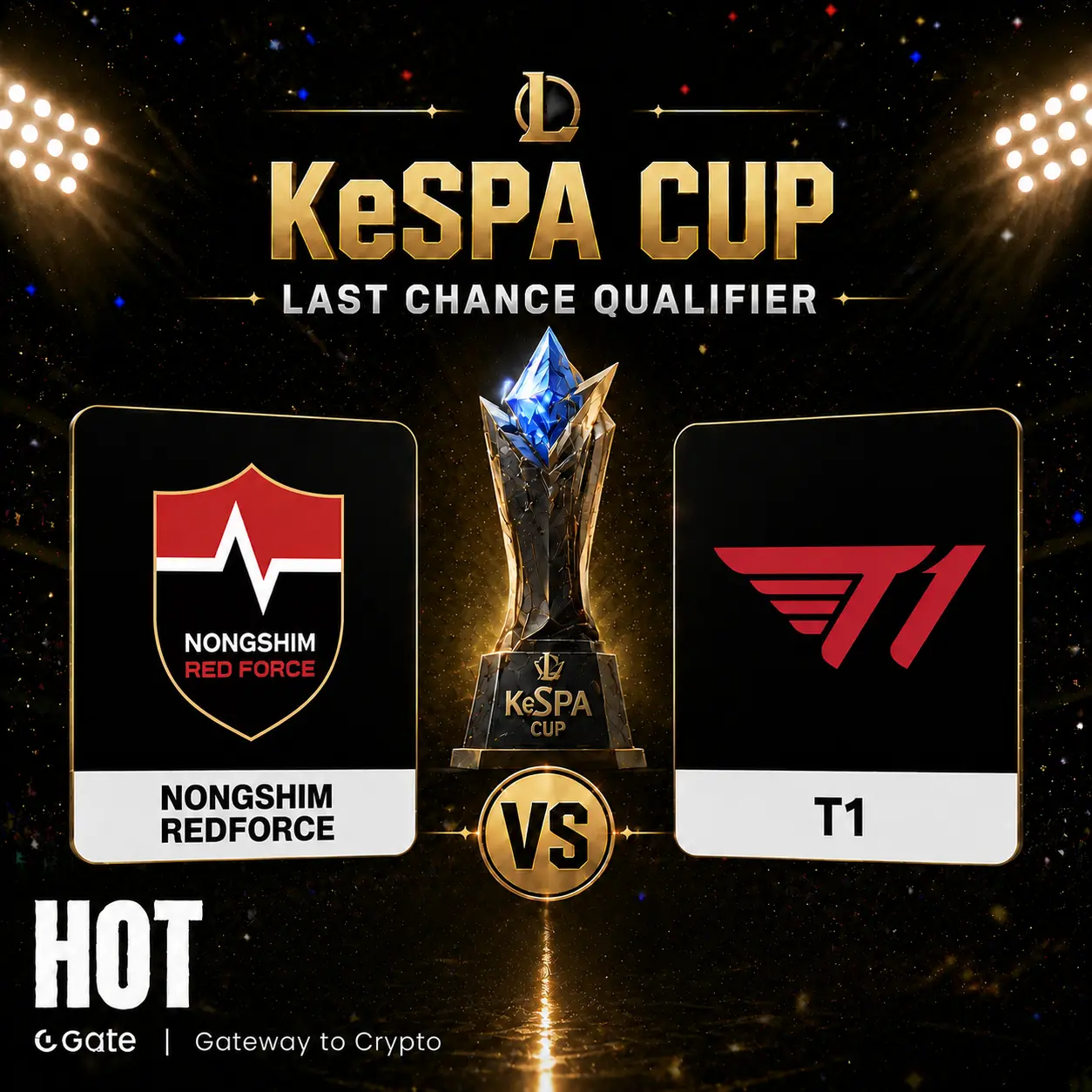 Gate 电竞预测 KeSPA Cup:Nongshim RedForce vs T1,62% 市场资金为何押注 T1 获胜?